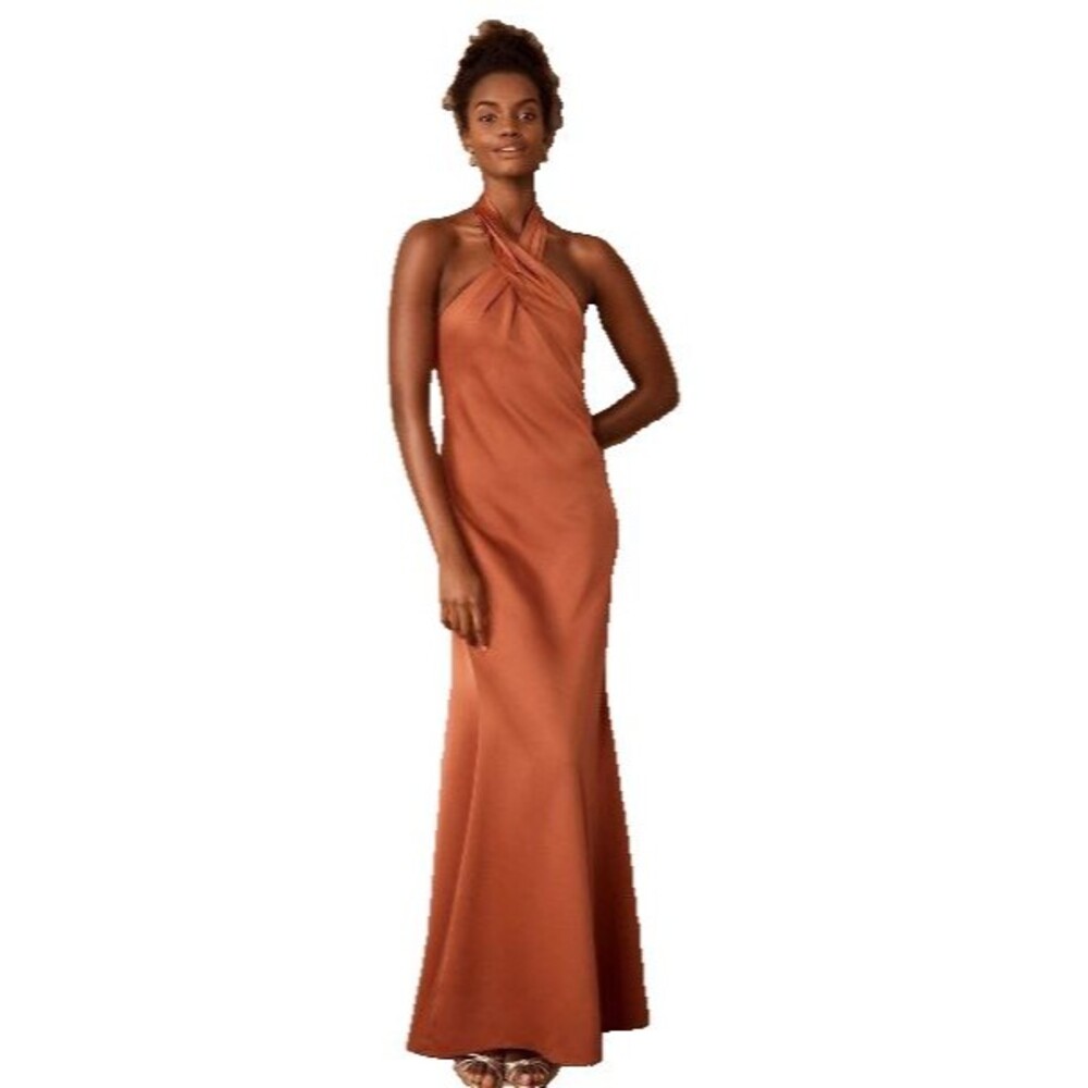 BHLDN Anthropologie Women’s Ruby Satin Charmeuse Formal Dress Gown size 14US
